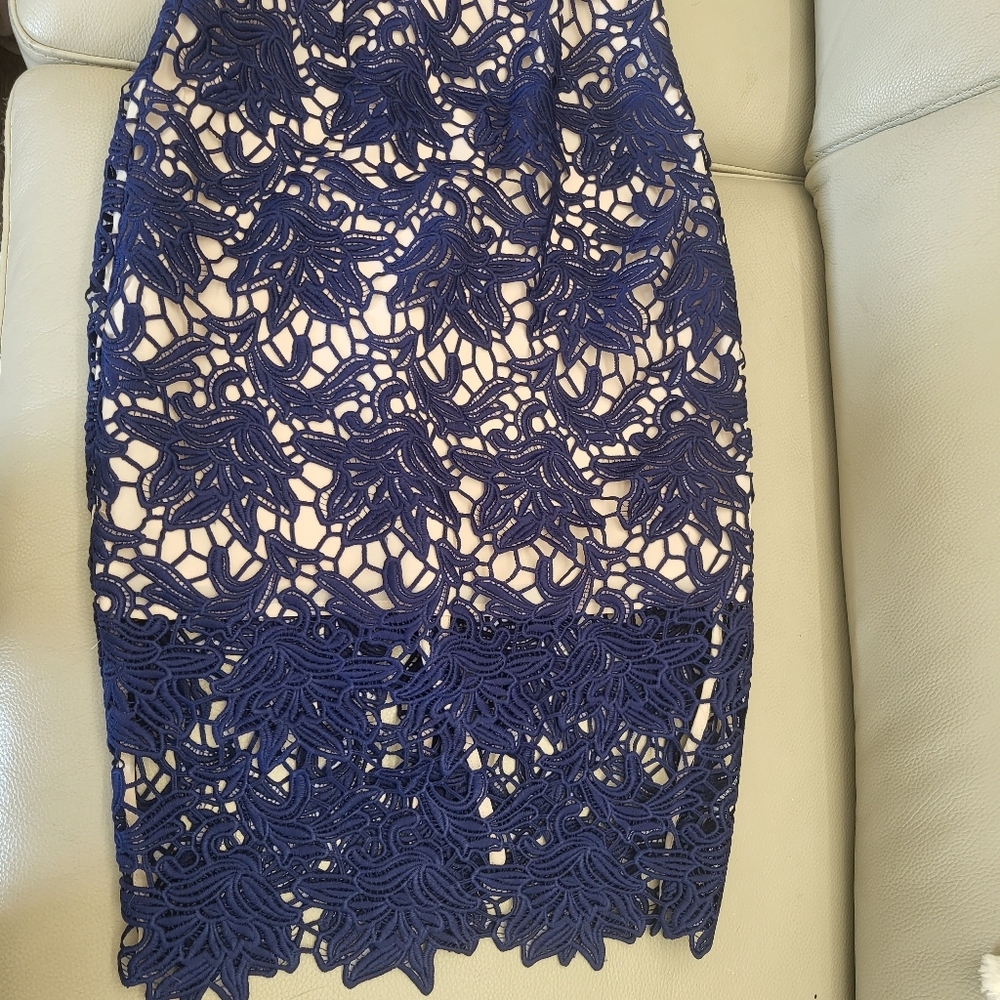 keepsake dress nude with royal blue knee length - Picture 11 of 11